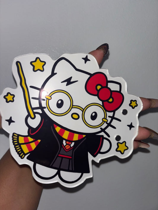 Halloween kitty wizard tile