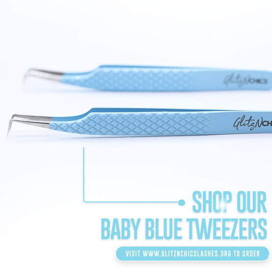 Baby Blue 90 Degree  Tweezer